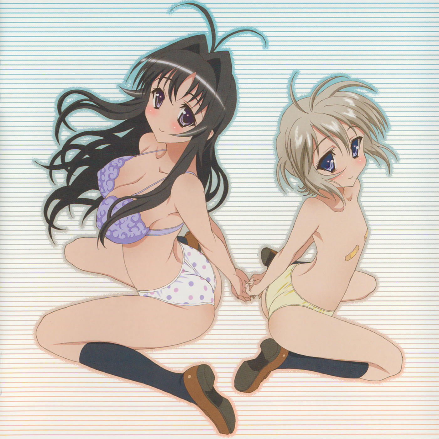 moe 84360 ass bandaid bra erect_nipples ezomori_nozomu kanokon loli minamoto_chi.jpg